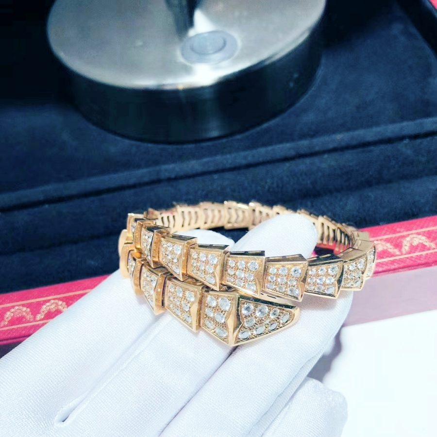 [⭐Marins]SERPENTI BRACELET 8MM PINK GOLD DIAMOND
