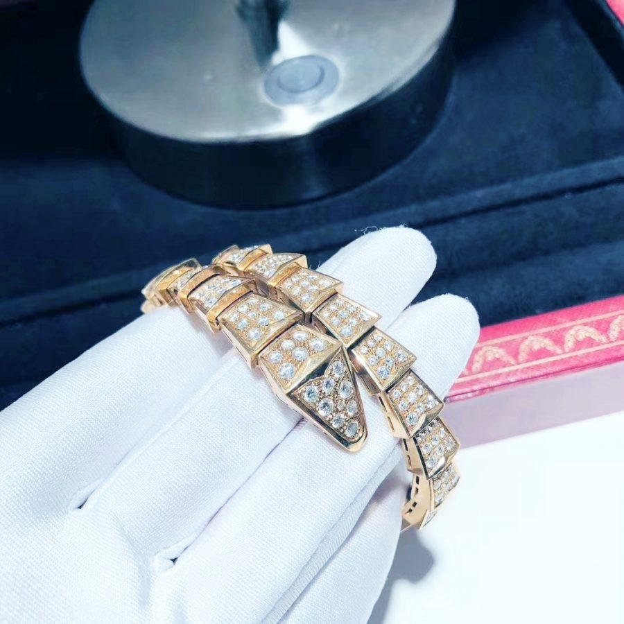 [⭐Marins]SERPENTI BRACELET 8MM PINK GOLD DIAMOND