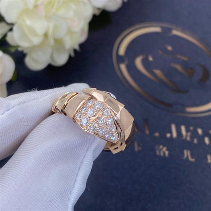[⭐Marins]SERPENTI RING PINK GOLD DIAMOND