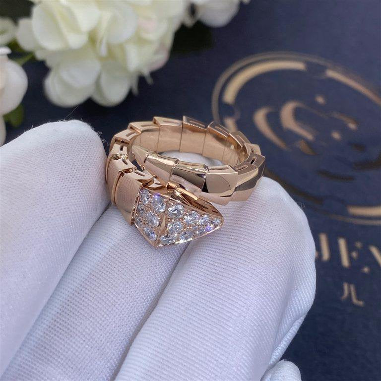 [⭐Marins]SERPENTI RING PINK GOLD DIAMOND