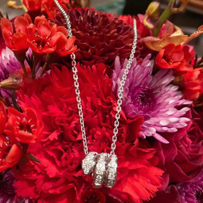 [⭐Marins]SERPENTI  NECKLACE DOUBLE RING DIAMOND