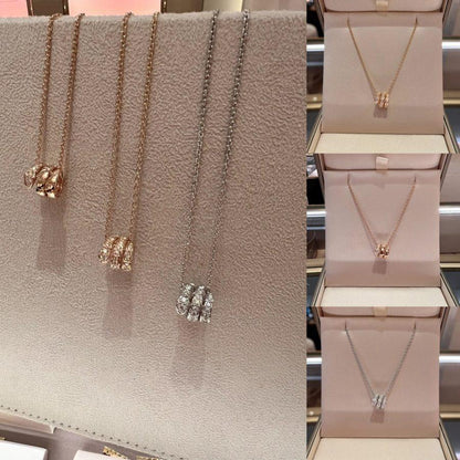 [⭐Marins]SERPENTI  NECKLACE DOUBLE RING DIAMOND