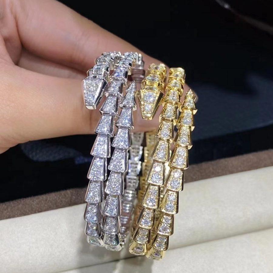 [⭐Marins]SERPENTI BRACELET GOLD DIAMOND DOUBLE ROW
