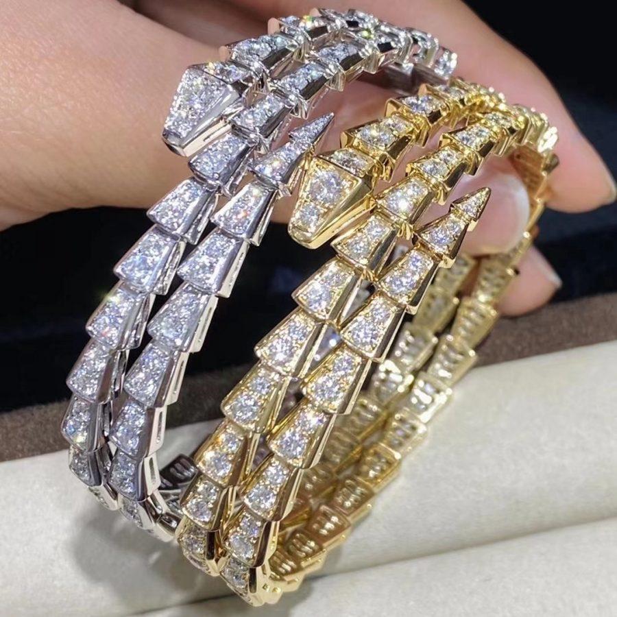 [⭐Marins]SERPENTI BRACELET GOLD DIAMOND DOUBLE ROW