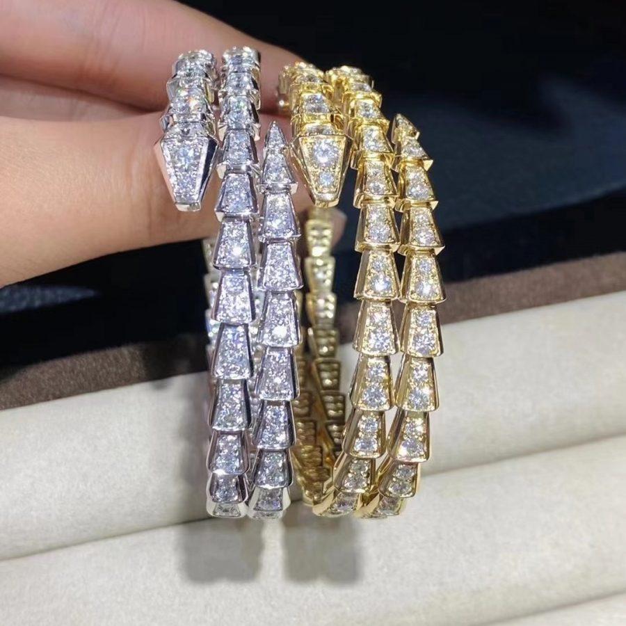 [⭐Marins]SERPENTI BRACELET GOLD DIAMOND DOUBLE ROW