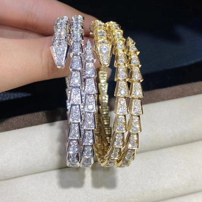[⭐Marins]SERPENTI BRACELET GOLD DIAMOND DOUBLE ROW