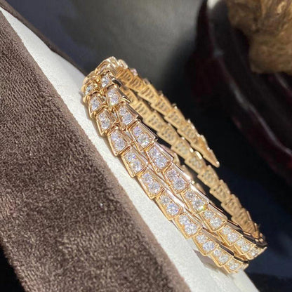 [⭐Marins]SERPENTI BRACELET GOLD DIAMOND DOUBLE ROW