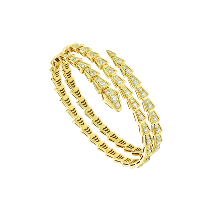 [⭐Marins]SERPENTI BRACELET GOLD DIAMOND DOUBLE ROW