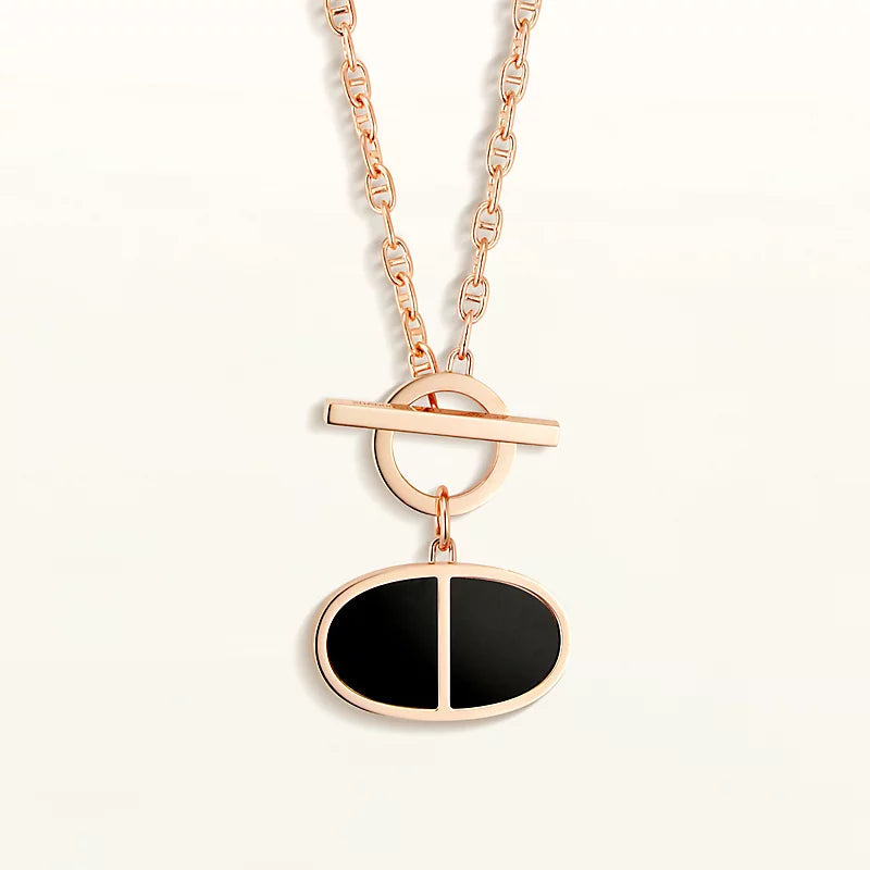 [Marin-Jewelry]COLLIER CHAINE VERSO EN CÉRAMIQUE NOIRE