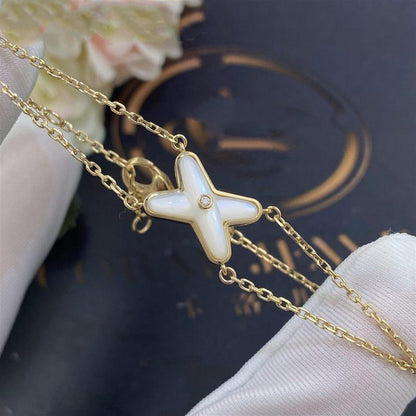 [Marin-Jewelry]BRACELET JEUX Nacre Blanche Or 1 Diamant