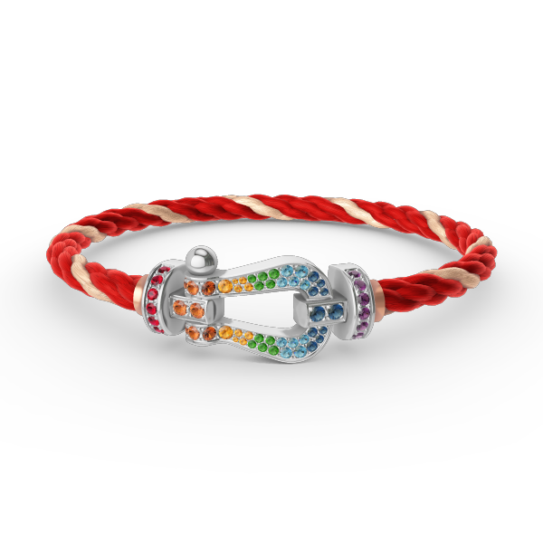 [Marin-Jewelry]FORC LARGE HORSESHOE  COLORED DIAMOND BRACELET SILVER