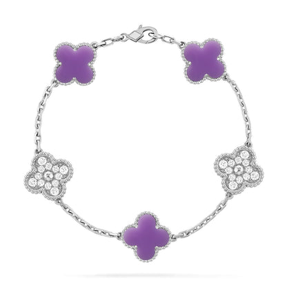 [Marin-Jewelry]クローバー 5モチーフ ライトパープル ブレスレット コレクション