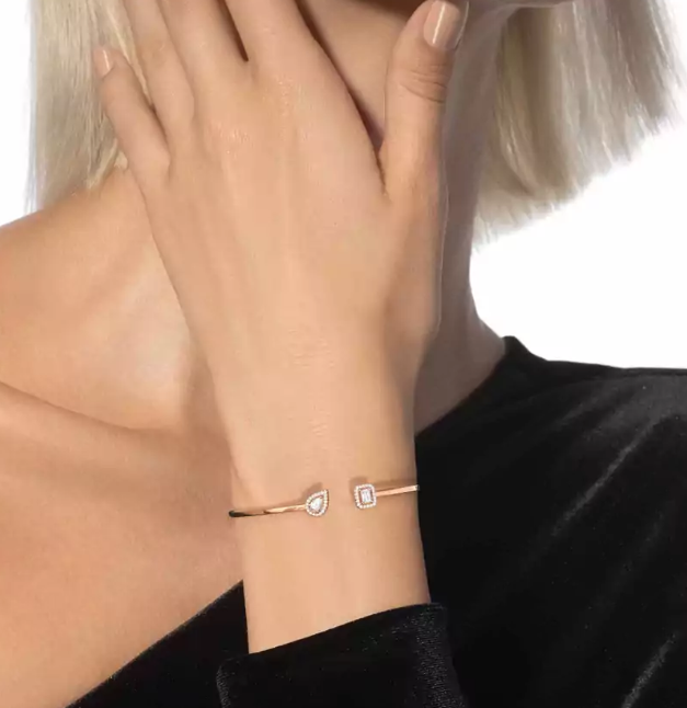 [Marin-Jewelry]M Delicate Double-Diamond Bracelet