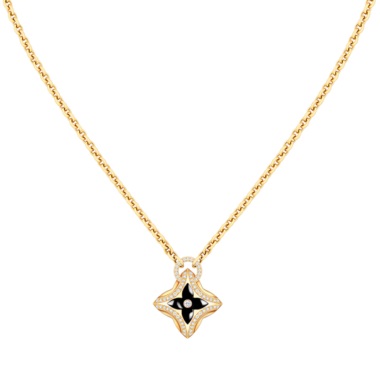 [Marin-Jewelry]STAR PEDANT PINK GOLD DIAMOND NECKLACE