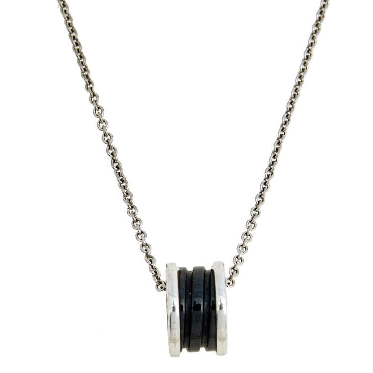 [⭐Marins]ZERO 1 BLACK CERAMIC SILVER NECKLACE
