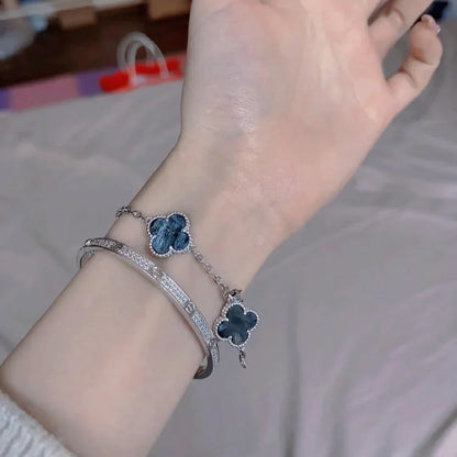[Marin-Jewelry]COLLECTION BRACELET 5 MOTIFS EN PIETERSITE TRÈFLE