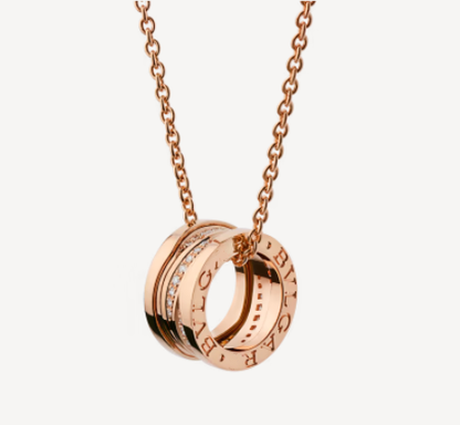 [⭐Marins]ZERO 1 PINK GOLD DIAMOND NECKLACE