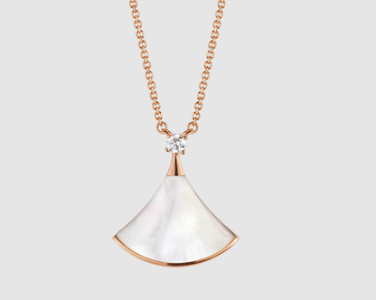 [⭐Marins]DREAM NECKLACE WHITE MOP PINK GOLD 1 DIAMOND
