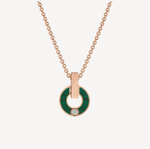 [⭐Marins]GARI NECKLACE PINK GOLD MALACHITE