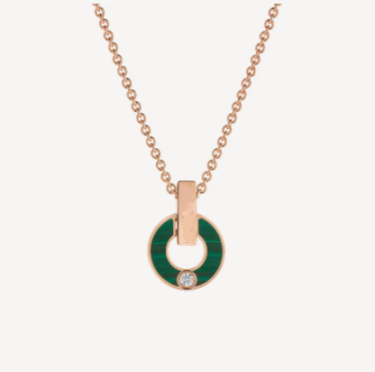 [⭐Marins]GARI NECKLACE PINK GOLD MALACHITE