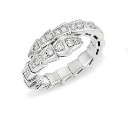 [⭐Marins]SERPENTI RING SILVER DIAMOND PAVED 4MM