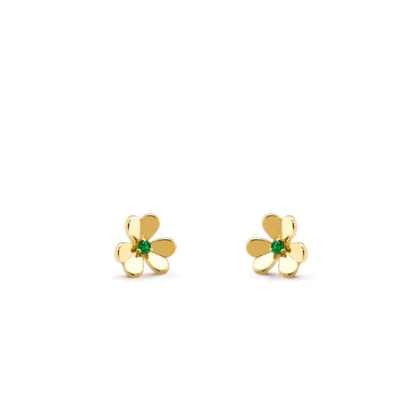 [Marin-Jewelry]BOUCLES D'OREILLES FRIVOLE FLEUR MALACHITE