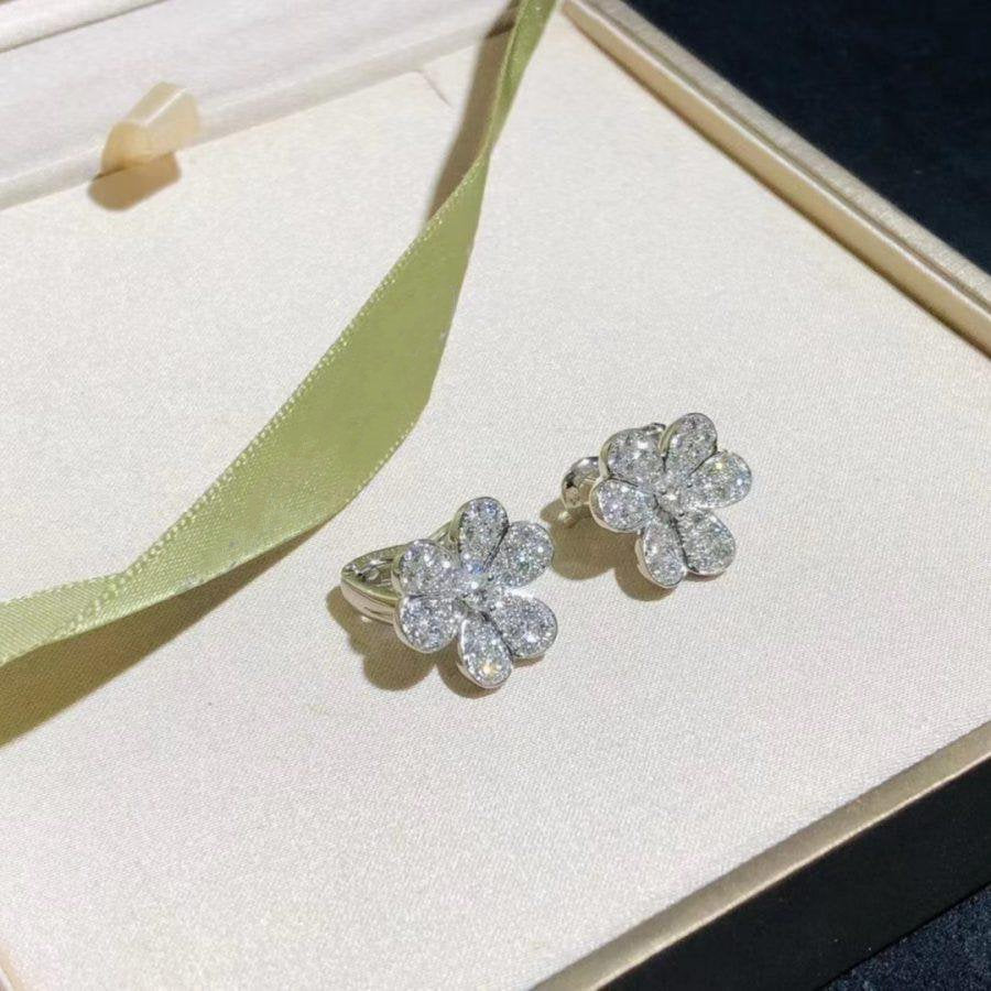 [Marin-Jewelry]FRIVOLE SILVER FLOWER DIAMOND EARRINGS