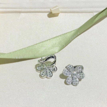 [Marin-Jewelry]FRIVOLE SILVER FLOWER DIAMOND EARRINGS