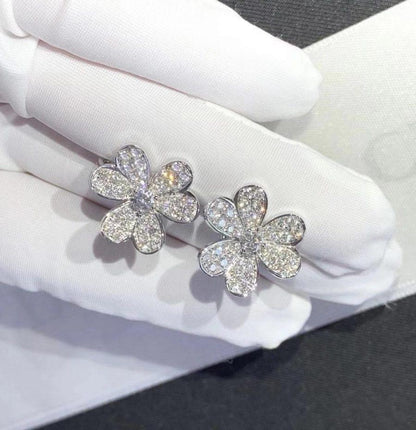 [Marin-Jewelry]FRIVOLE SILVER FLOWER DIAMOND EARRINGS