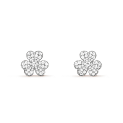 [Marin-Jewelry]FRIVOLE SILVER FLOWER DIAMOND EARRINGS