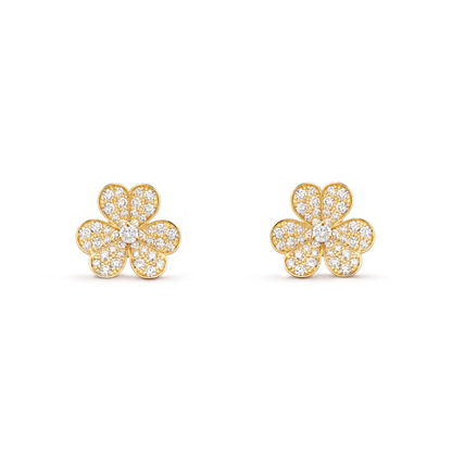 [Marin-Jewelry]FRIVOLE GOLD FLOWER DIAMOND EARRINGS