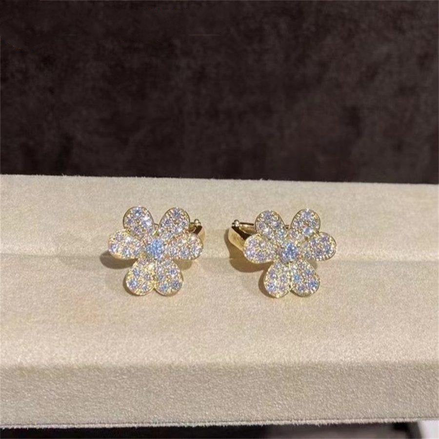 [Marin-Jewelry]FRIVOLE GOLD FLOWER DIAMOND EARRINGS