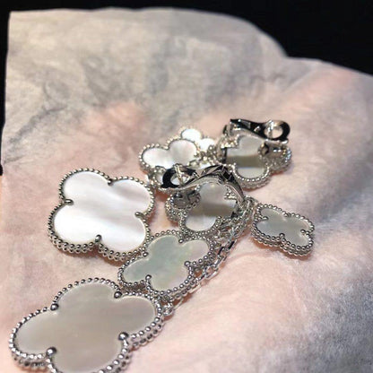 [Marin-Jewelry]CLOVER EARRINGS WHITE MOP 4 MOTIFS SILVER