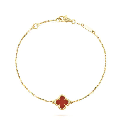 [Marin-Jewelry]TRÈFLE BRACELET FLEUR UNIQUE CORNALINE