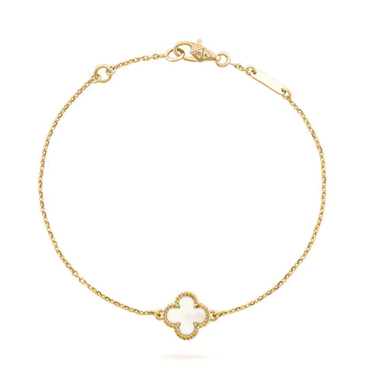 [Marin-Jewelry]BRACELET TRÈFLE FLEUR SIMPLE NACRE BLANCHE