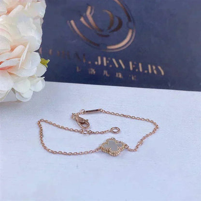 [Marin-Jewelry]BRACELET TRÈFLE FLEUR SIMPLE NACRE BLANCHE