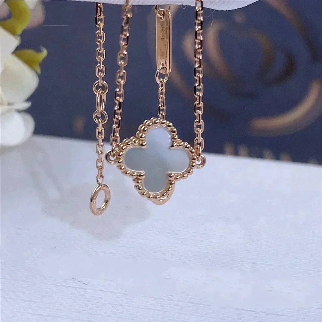 [Marin-Jewelry]BRACELET TRÈFLE FLEUR SIMPLE NACRE BLANCHE