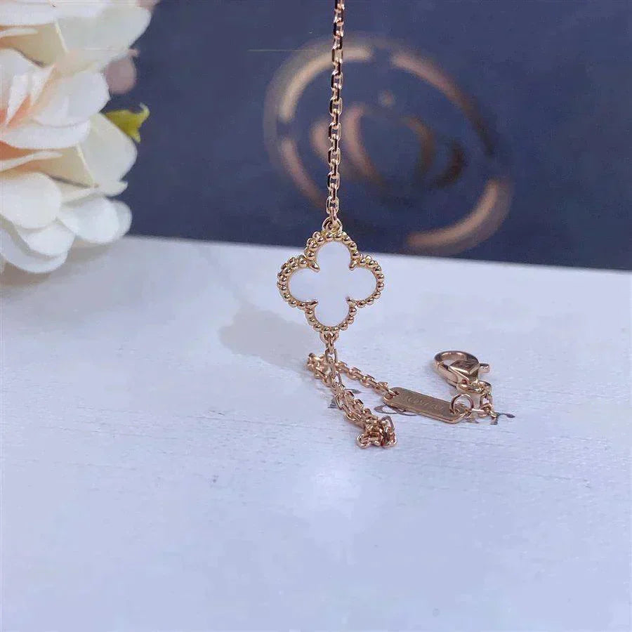 [Marin-Jewelry]BRACELET TRÈFLE FLEUR SIMPLE NACRE BLANCHE