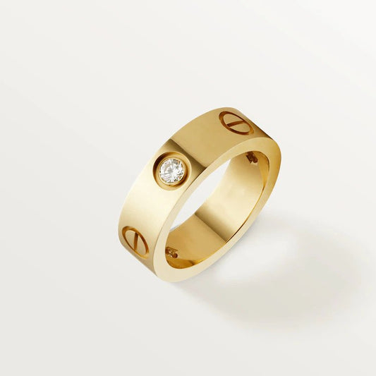 [Marin-Jewelry]LOVE RING 5.5MM 3 DIAMONDS PINK GOLD