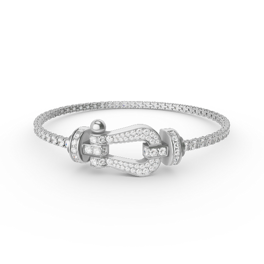 [Marin-Jewelry]FORCE  LARGE HORSESHOE FULL DIAMOND TENNIS BRACELET